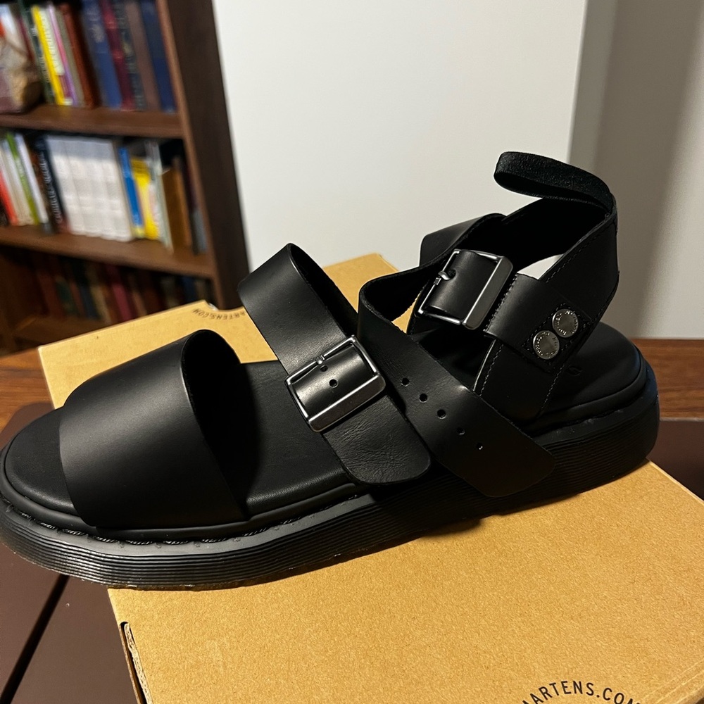 Dr. Martens Gryphon Brando Leather Sandals – Black, US Men’s 12 / EU 46 (NEW)